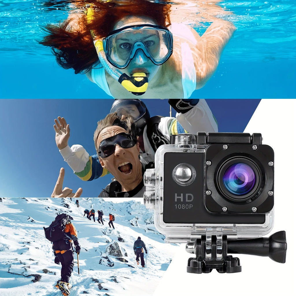 HD 1080P Action Camera for Outdoor Sports, Featuring a 2.0-Inch LCD And 170° Wide-Angle Lens, Perfect for Swimming, Rock Climbing, And Cycling. an Ideal Gift for Birthdays And Holidays
