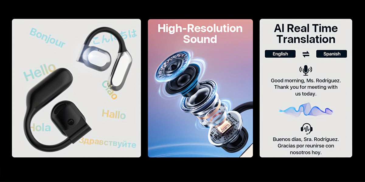 Real-Time Languages Smart AI Translation Earbuds - Translate In Real-Time, Providing Precise Simultaneous Interpretation to Eliminate Language Obstacles for Seamless Business Trips, Social Interactions, Education, Work, And Conferences,