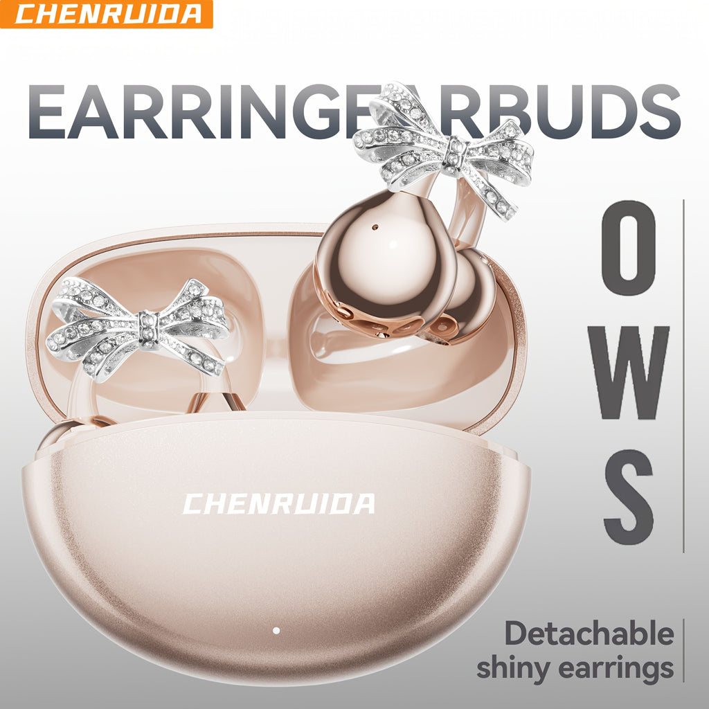 2025 New Wireless Earphones, Butterfly Earring Decoration, Microphone-Equipped Non-In-Ear Headphones, Gaming Couple Headphones, AI Translation Function, HD Calling Earphones, Compatible with Iphone And Android Phones, Christmas Gift