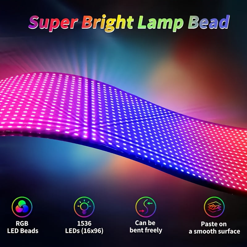 2pcs Programmable LED Sign, Controlled By Remote Control And Mobile Phone APP, with Synchronized Flashing Demon Eyes And Scrolling Text Display, Powered By USB, Suitable for Car Accessories, Parties, Gatherings, Store Signboards, Concert Support, And