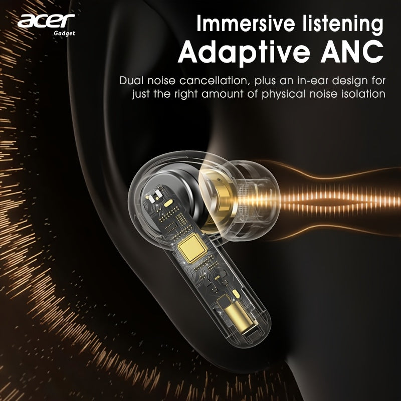 Acer New Wireless Wireless Earbuds, Mini In-Ear Headphones, With Noise Cancelling Microphone, Portable Lightweight Design, Long Battery Life, Wireless 5. 4 Headset Bass Stereo, Touch Control, Suitable For Phone Laptop Pad Mobile, Exercise