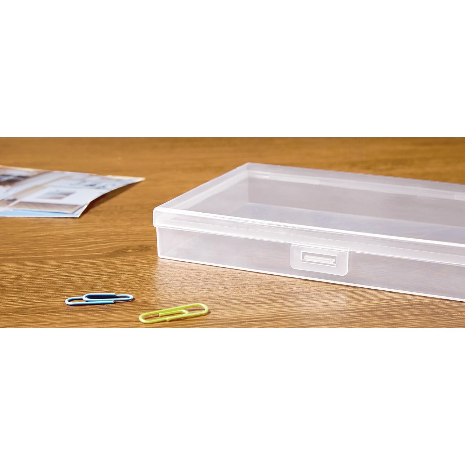 Photo Storage Box 4x6 Photo Case, 14 Inner Photo Keeper, Clear Photo Boxes Storage with 1 Sheet Label Sticker, Plastic Craft Storage Box with lids for Cards Pictures Stamps Office Supplies
