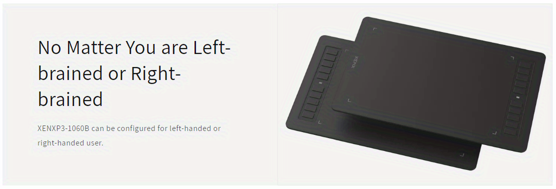 XENX P3-1060B Graphic Drawing Tablet, Featuring a Large 10 X 6.22 Inch Surface, Comes with 10 Hotkeys, a Passive And Battery-Free Stylus, And Offers 8192 Pressure Sensitivity Levels. It Is Compatible with Mac, Windows Pcs, And Android