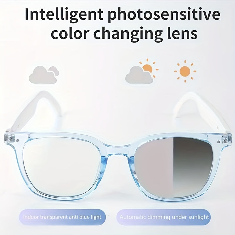 New Smart Glasses For 2025, Automatic Dimming Glasses, Wireless6.0, 3-second Automatic Dimming, Anti Blue Light Lenses Turn Into Sun Lenses In Seconds, Audio Glasses For Listening To Music And Making Phone Calls, Anti Blue Light Glasses Frame