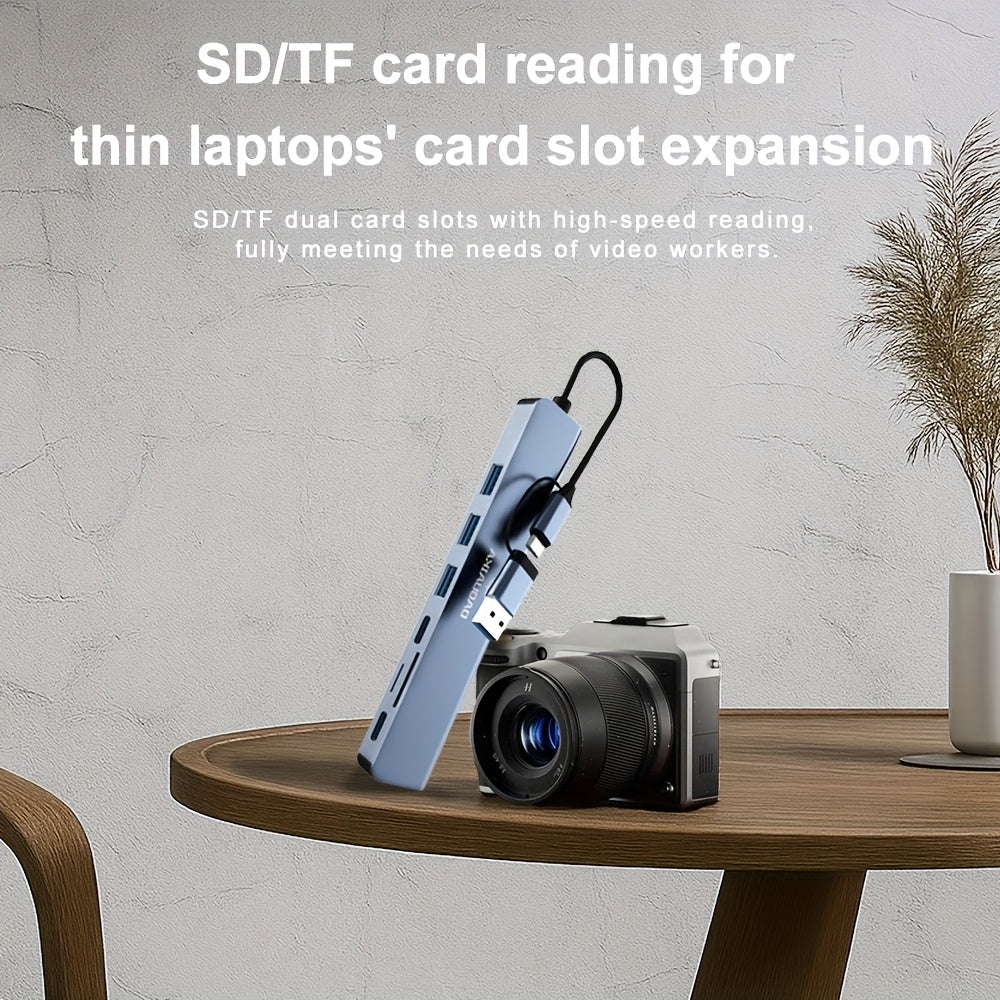 USB 3.0 Type C Adapter Docking Station USB 2.0 Port TF SD Card Reader Audio Output Multi-hub Splitter For Macbook Pro Computer