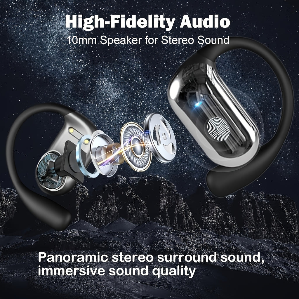 AITruly Open AI Wireless Earphones (Bluetooth 5.4 TWS) Experience 360° Ambient Awareness & All-day Comfort. AI Translation: Real-time 144 Languages/70 Accents. Secure Open-ear Fit for Travel/fitness. Advanced ENC Delivers Crystal Calls +