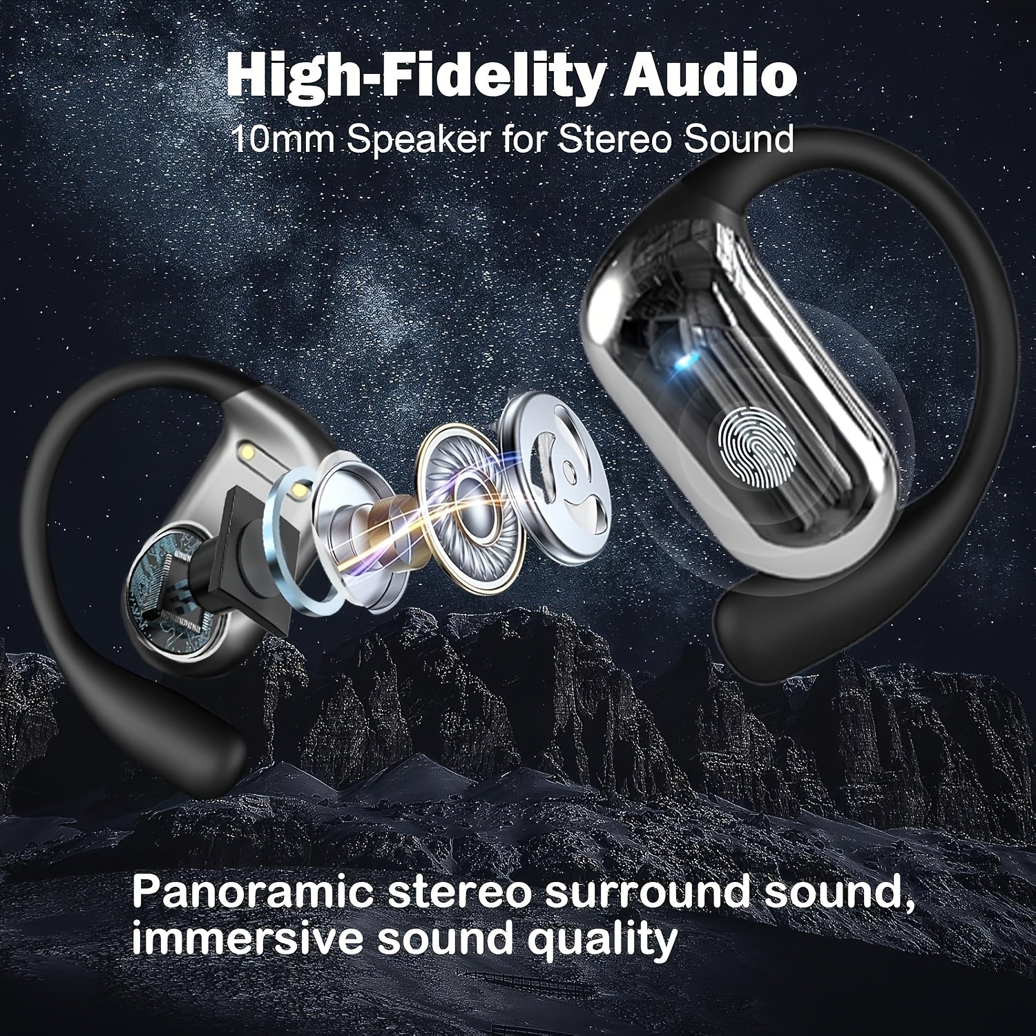 AITruly Open AI Wireless Earphones (Bluetooth 5.4 TWS) Experience 360° Ambient Awareness & All-day Comfort. AI Translation: Real-time 144 Languages/70 Accents. Secure Open-ear Fit for Travel/fitness. Advanced ENC Delivers Crystal Calls +