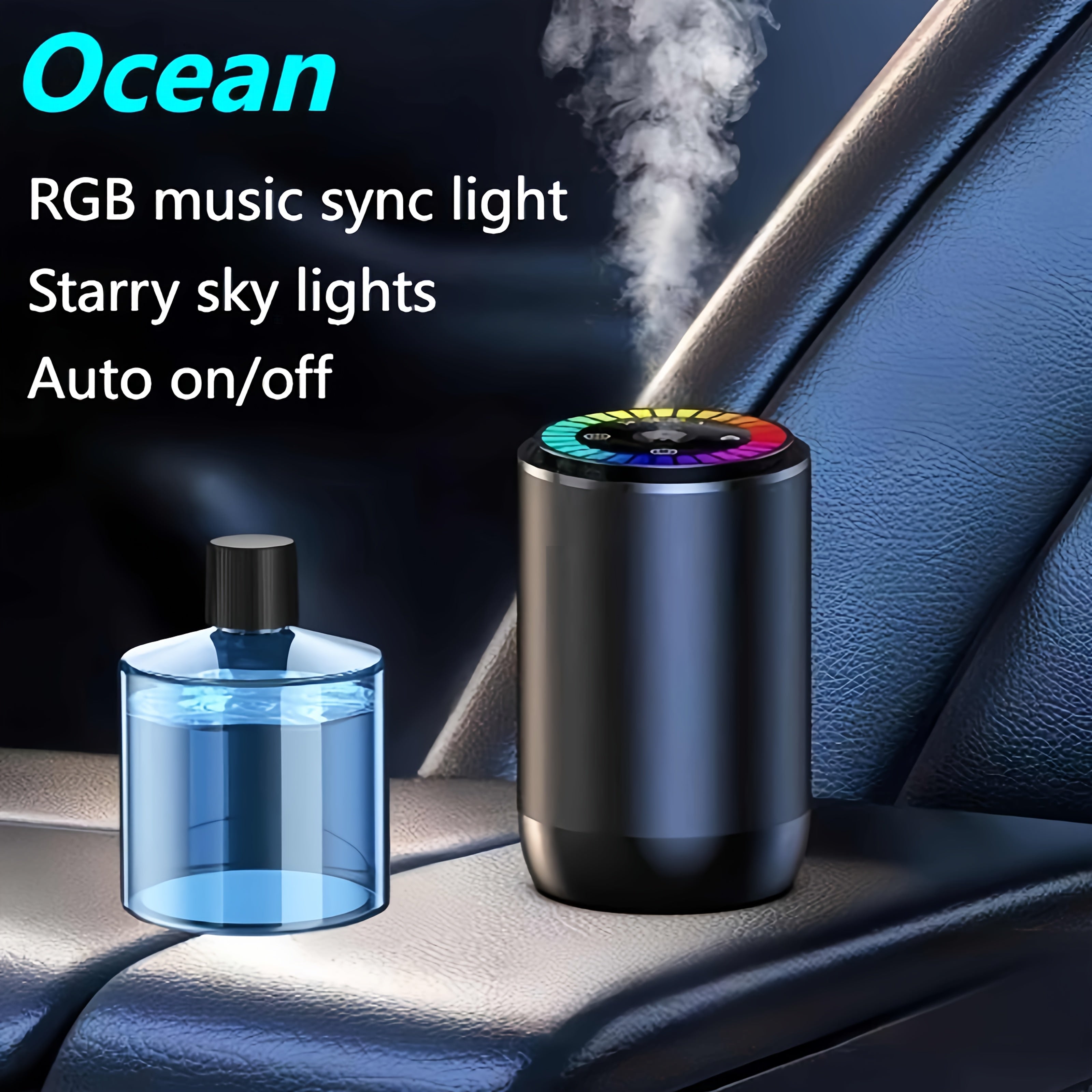 [Car Additions] Smart Car Aromatherapy Diffuser, Dynamic Light Show And Starry Sky Top Mode, Natural French Scented Essential Oil/Perfume, Adjustable Fragrance Concentration, Essential Oil Diffuser, Long-Lasting Freshness, Cologne Scent