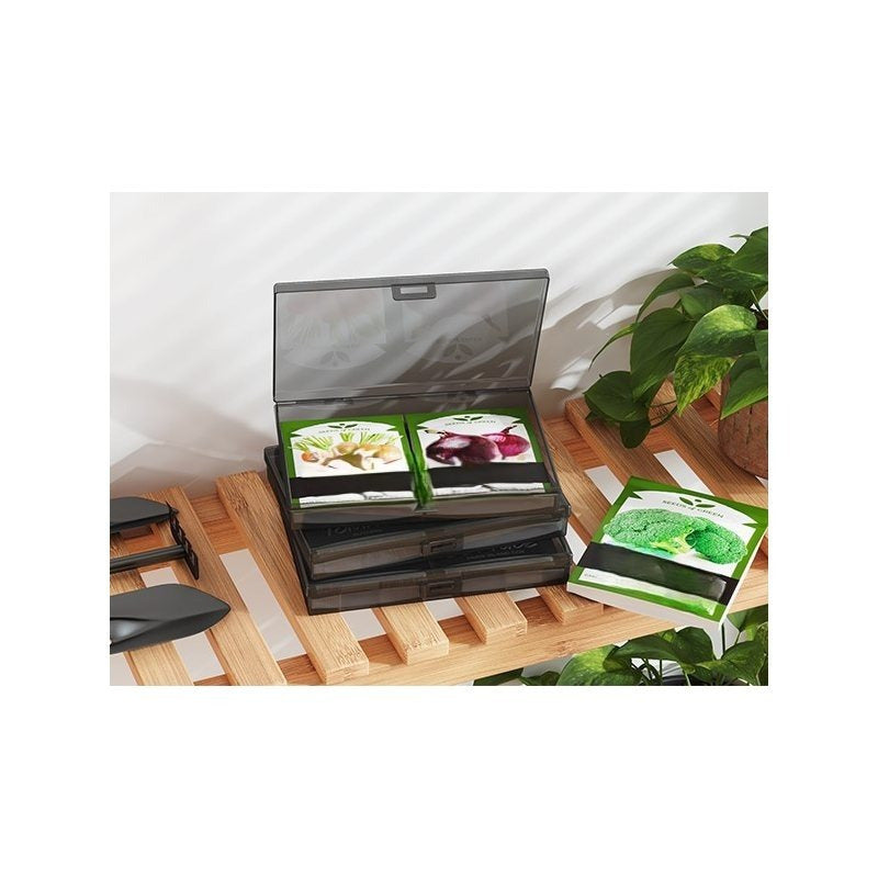 Photo Storage Box 4x6 Photo Case, 14 Inner Photo Keeper, Clear Photo Boxes Storage with 1 Sheet Label Sticker, Plastic Craft Storage Box with lids for Cards Pictures Stamps Office Supplies