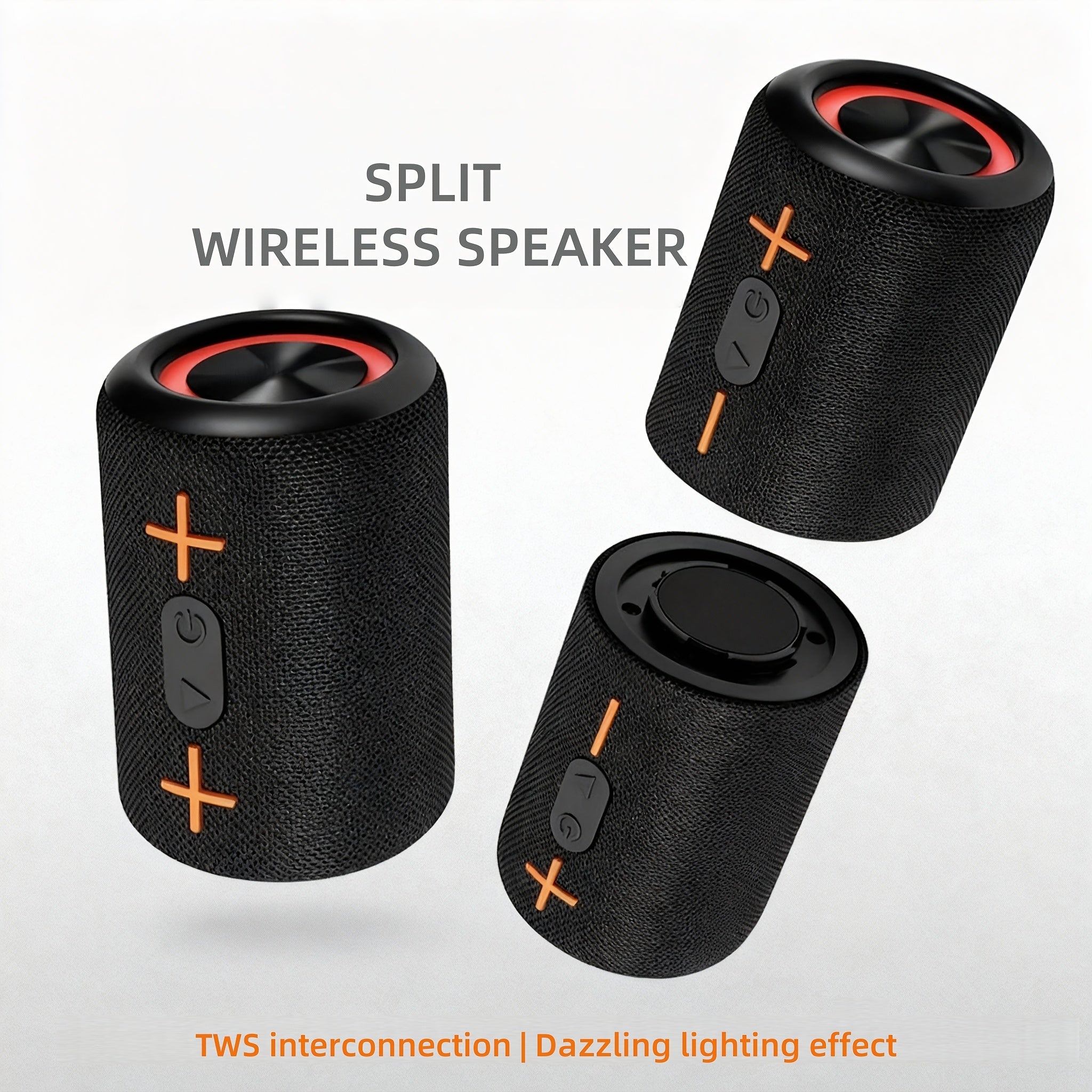 2-in-1 Wireless Speaker | Dual-channel Wireless Stereo Design with RGB Breathing Lights, Dual-mode Battery/USB Operation | Perfect for Indoor/Outdoor Parties, Offices, Bedrooms, Kitchens