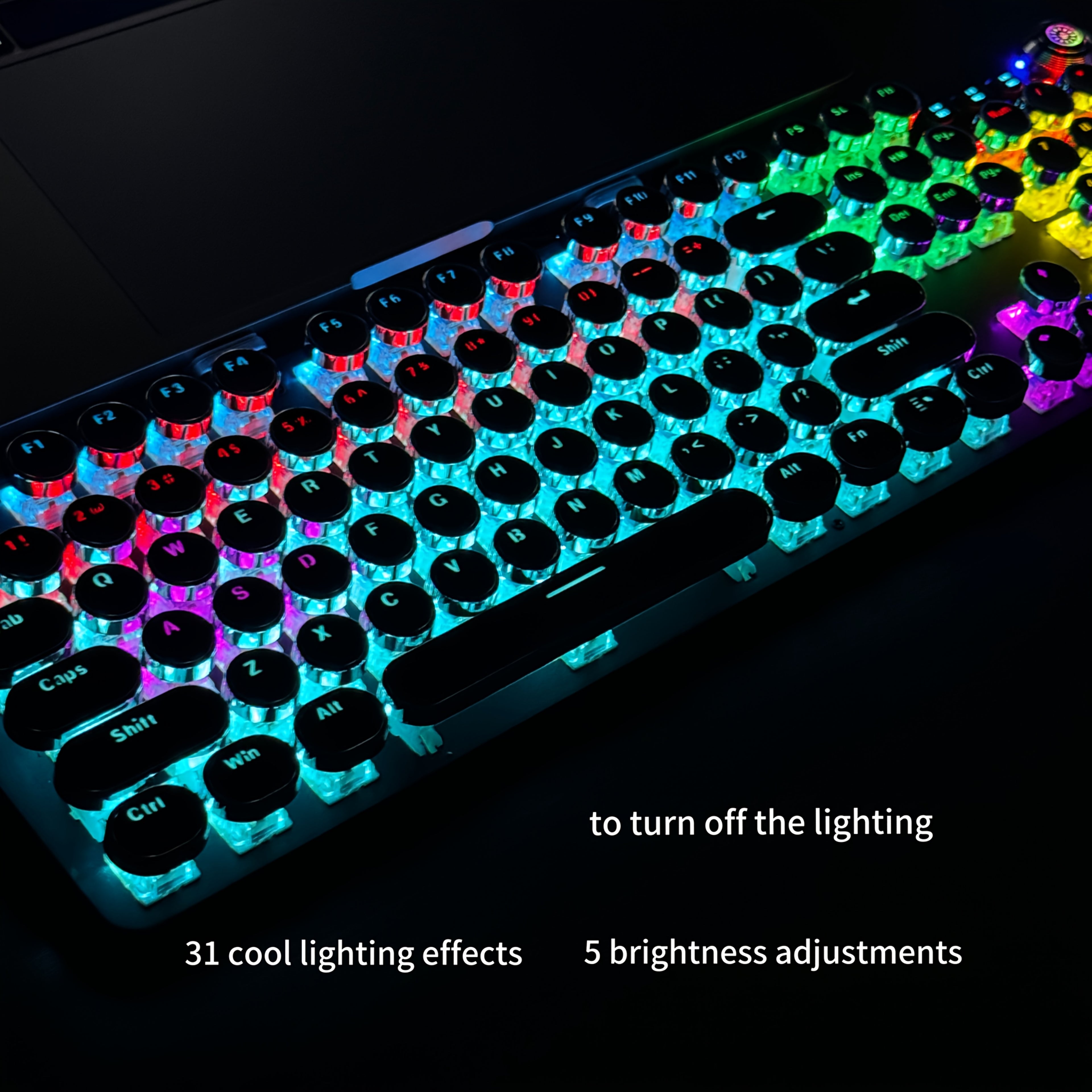 Typewriter Mechanical Keyboard Green Shaft Punk Gaming Laptop Office Wired Real Mechanical Keyboard Mother'S Day Gift