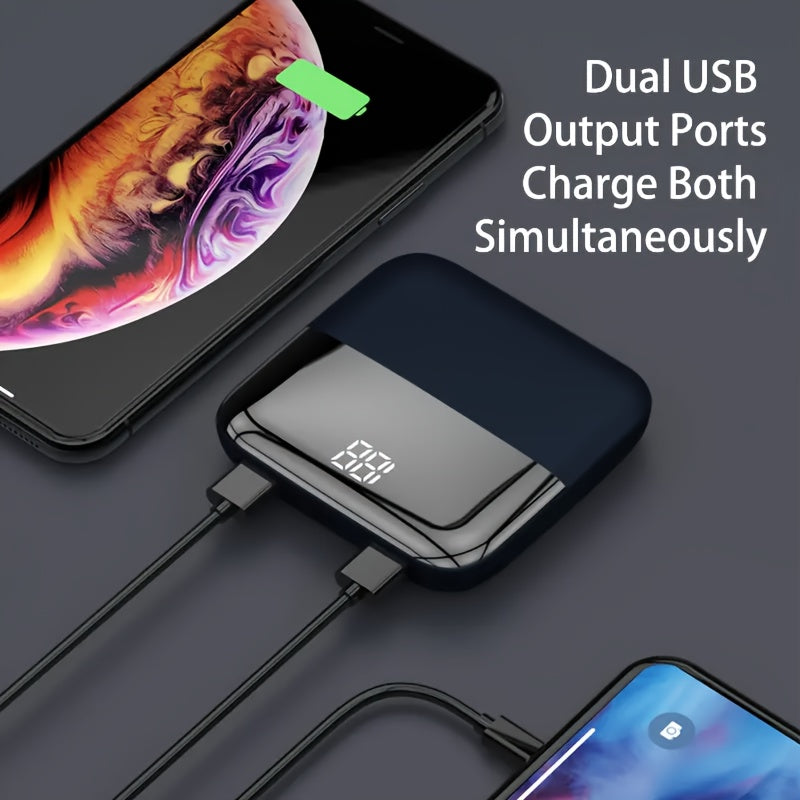 [Portable Fast Charging] 10000Mah Portable Pocket Power Bank, Mini Size And Large Capacity, Fast Charging 5V2A, USB-C, Compatible With Iphone, Samsung, Xiaomi, A Must-Have For Travel And Outdoor Adventures