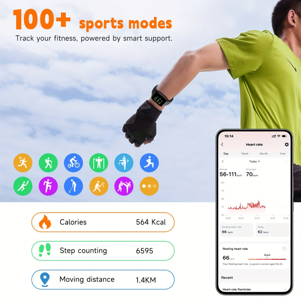 FAWEIO Smart Watch For Men Women With Alexa Built-in, 1.95" Smartwatch With Wireless Call, 100+ Sport Modes, Fitness Activity Tracker Pedometer, For IPhone & Android, Birthday Gifts, Mother'S Day Gift