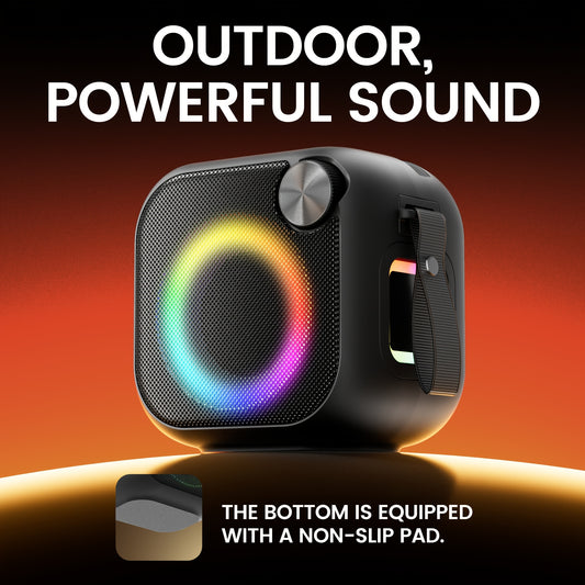 [Portable Speaker] 4 in 1 Wireless Portable Speaker, RGB, HD Sound, High-Quality Diaphragm, USB/TF Card/Aux/Fm, Built-In Sling, Rechargeable Battery, Type-C Charging, Suitable for Cycling, Camping, Sports, Hiking Audio Equipment, Stylish Audio Equipment