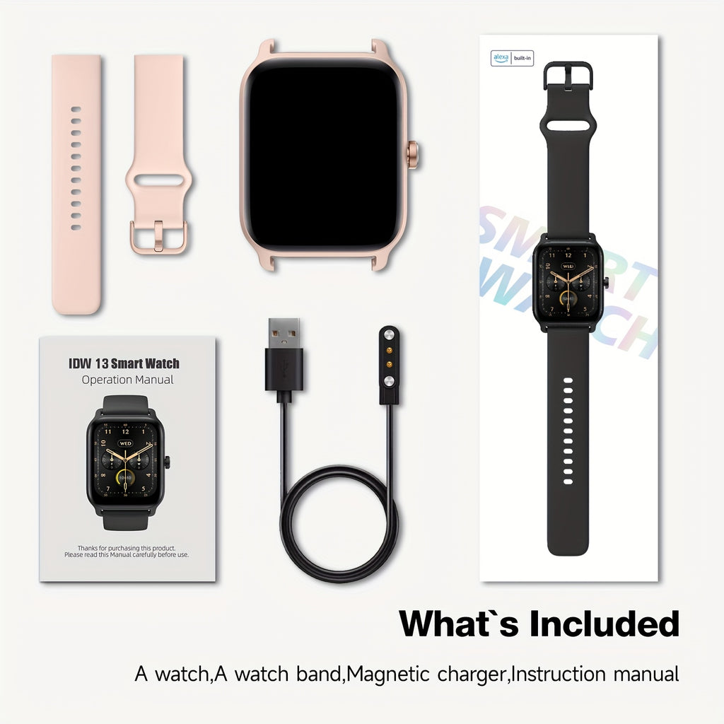 [Mother's Day Gift] Mother's Day Gift, FAWEIO Women's Smart Watch, Men's Wireless Calling, 1.8-inch HD Touchscreen, Fitness Tracker, 100+ Sports Modes, Built-in Alexa Smartwatch, Suitable for iPhone and Android