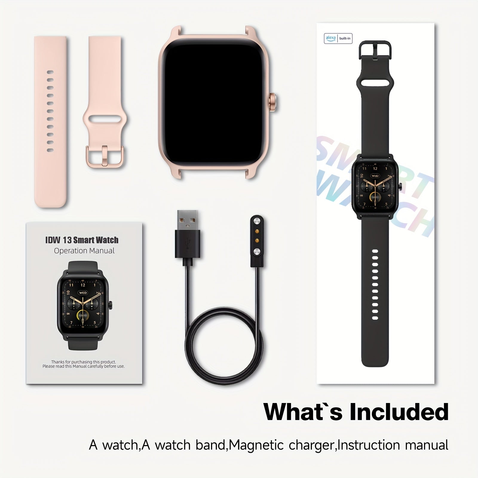 [Mother's Day Gift] Mother's Day Gift, FAWEIO Women's Smart Watch, Men's Wireless Calling, 1.8-inch HD Touchscreen, Fitness Tracker, 100+ Sports Modes, Built-in Alexa Smartwatch, Suitable for iPhone and Android