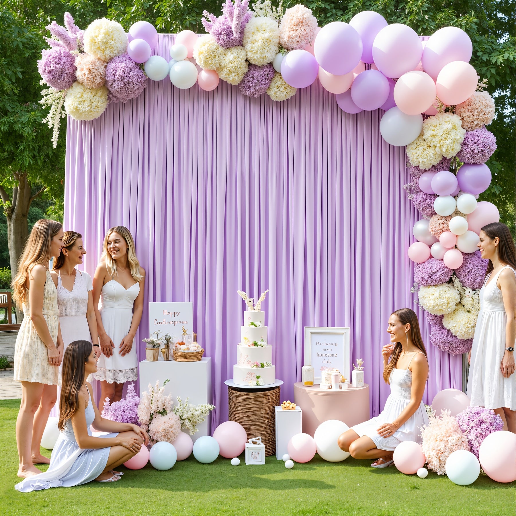 4pcs Of 5ft*10ft Elegant Polyester Spandex Photography Background Cloth, Banquet Decoration Curtains with Pole Bags, Soft And Smooth, Wear-resistant And Wrinkle-resistant, Suitable for Weddings, Birthdays, Banquets, Balls And Other Activities.