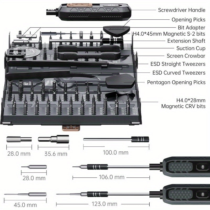 [Professional Repair Kit] 180-In-1 Manual Precision Screwdriver Set, Container Modeling Design, Angular, Stylish, Professional Magnetic Repair Kit, Suitable for Laptops, Mobile Phones, Cameras, Tablets, Household Appliances, Glasses, Game Consoles, Etc