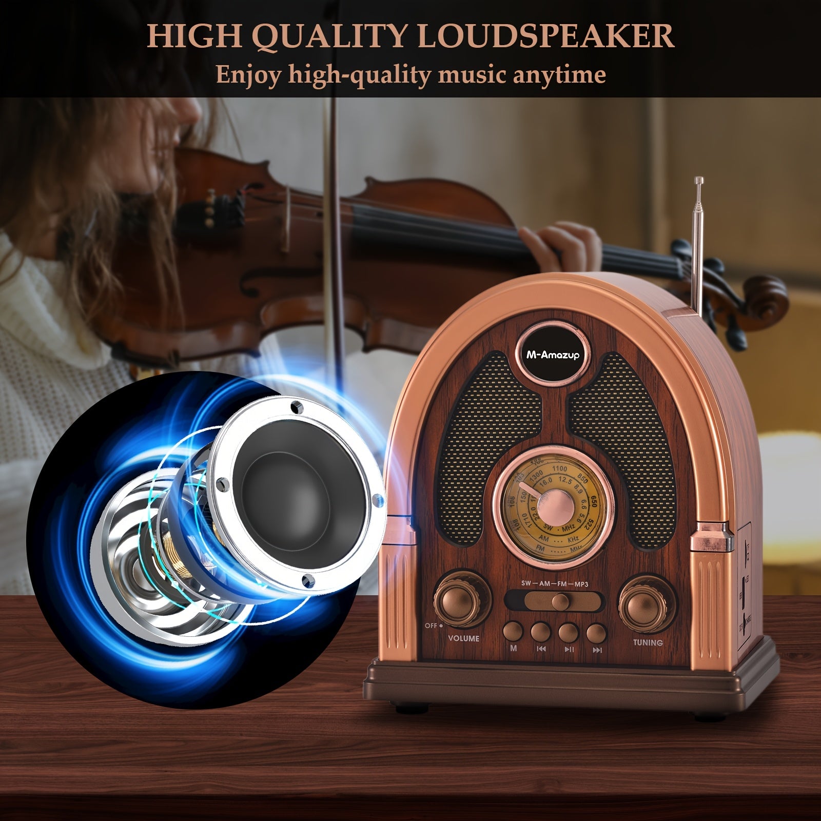 Radio, Portable Radio, Multi-Functional Radio Speaker, Wireless Speaker, TF Card Player, AM/FM/SW Radio, Stereo Speaker, Home Speaker, Outdoor Speaker