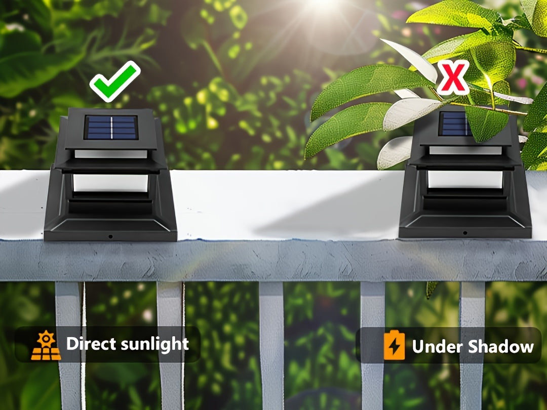 [Solar Post Cap Lights] 6 Packs Solar Post Cap Lights, Outdoor Bright LED Solar Post Lights Solar Fence Deck Light For Solar Light Garden Porch Patio Stair Decoration