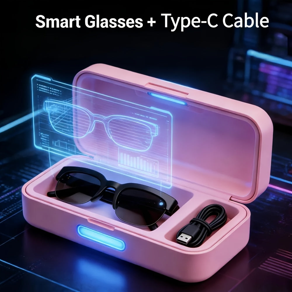 2026 New AI Smart Glasses, These Glasses Offer Real-Time Translation Across Various Languages. They Are Innovative Audio Glasses Featuring Integrated Microphones And Speakers, Designed For Wireless Music Playba Mother'sDayGifts