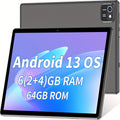 [Android Tablet 10-Inch] New Android 13, 10-Inch Android Tablet, 6 (2+4) 64GB, 4-Core Tablet, IPS HD Touchscreen, Powerful Performance, Large Capacity, And Long Battery Life, Tablet, Pad, Tablet, Pad