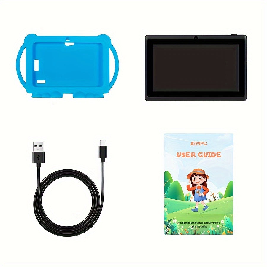 7 Inch Tablet for Kids, 32GB ROM 2GB RAM Android 14.0 Tablet with 2.4G Wifi, GMS, Eye Protection Screen, Parental Control, Education APP, Dual Camera, Shockproof Case, Games, Tablet, Pad