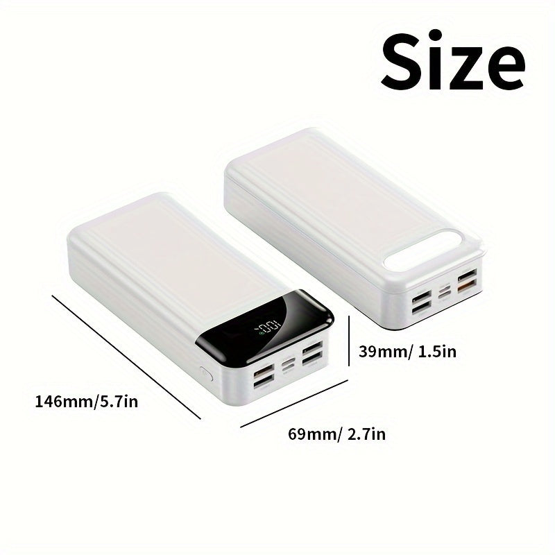 60000mAh Large-capacity Portable Power Bank, 22.5W Fast Charging Equipped with Light/LED Power Display, Suitable for Charging Android Electronics/mobile Phones And Other Equipment, Outdoor Travel/Camping Removable Emergency Power Supply Device