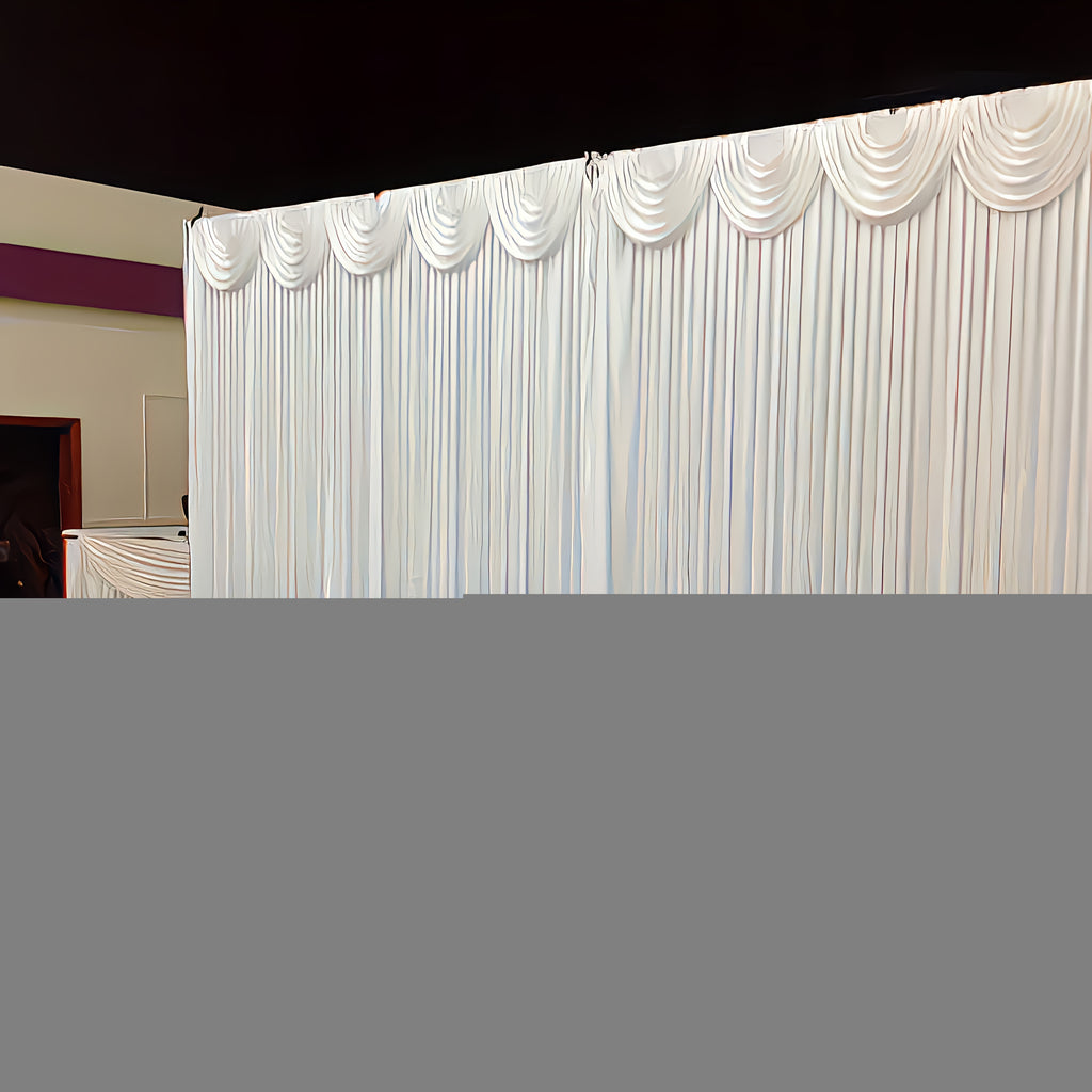 1 Pack 10X10ft Elegant Wedding Backdrop Curtains White - Premium Silk Drapes And Smooth Hanging - for Wedding, Birthday, Shower Party, Home & Events Decor & Photography Background - Valentine's Day Decor - Luxurious Appearance | Silk Curtain