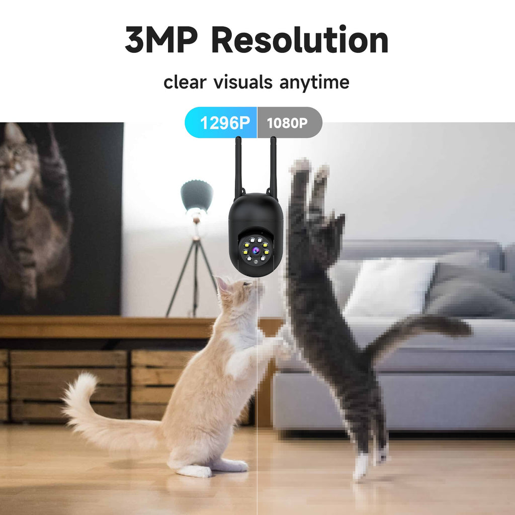 [AI Wireless Camera] 4pcs Wireless Camera Indoor | 3MP, CLOUD Storage, 2.4/5G WiFi, AI Motion Detection, Two-Way Audio, Color Night Vision, Home Surveillance Security System