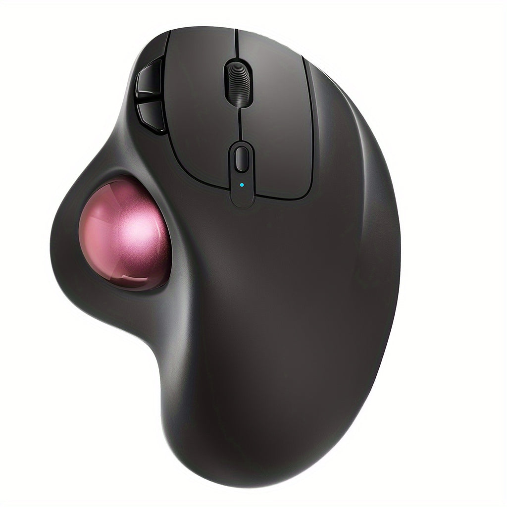 Wireless Trackball Mouse, Rechargeable Ergonomic, Easy Thumb Control, Precise & Smooth Tracking, 3 Device Connection (Wireless Or USB Receiver), Compatible For PC, Laptop, Mac, Windows