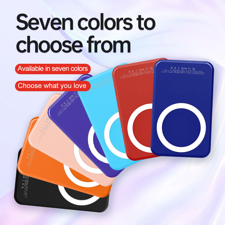Winsway 5000mAh magnetic mini mobile power bank, supports PD and QC 3.0 fast charging, colorful and versatile, suitable for iPhone 17/16/15/14/13 series