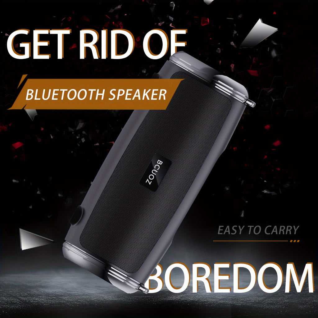 BCUOZ Portable Wireless Bass Speaker with Subwoofer, TWS Stereo, Aux And USB Input, 3D Surround Sound, Hands-Free Calling, FM Radio