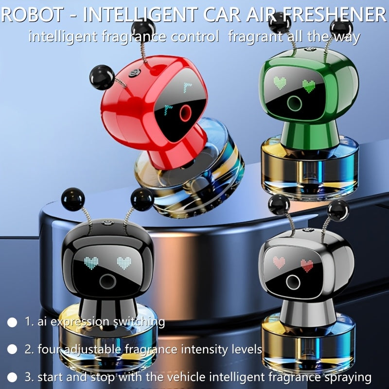 Smart Robot Car Air Freshener, AI Dynamic Expression, Automatic Spray with Car Start And Stop, 4 Adjustable Fragrance Gears, Cool Car Decoration, Essential Car Accessory, Perfect Gift for Festivals