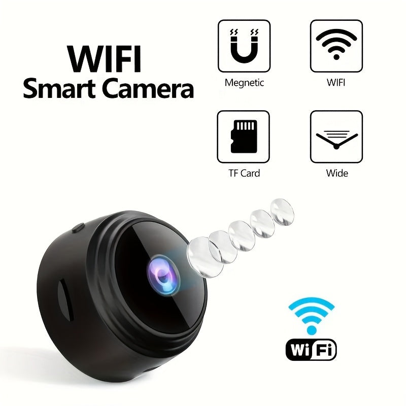 4pcs Wireless Surveillance Camera A9 with 150° Adjustable Rotation & Wide-Angle Lens - Night Vision & Motion Detection 2.4GHz WiFi APP Control Smart Security Camera for Home/Office/Pet/Baby Car Monitoring, Indoor Mini Compact Camera, Cloud/SD Storage