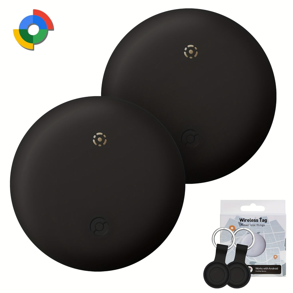 [Android Find My GPS] Rexzol 2Pack Air Tracker for Android Find My Mini GPS Tag Anti-Lost Device with Android Find My Phone, with Keychain Holder Case - Track Keys, Wallet, Pets, Cars, Suitcase - Durable Long-Lasting Use
