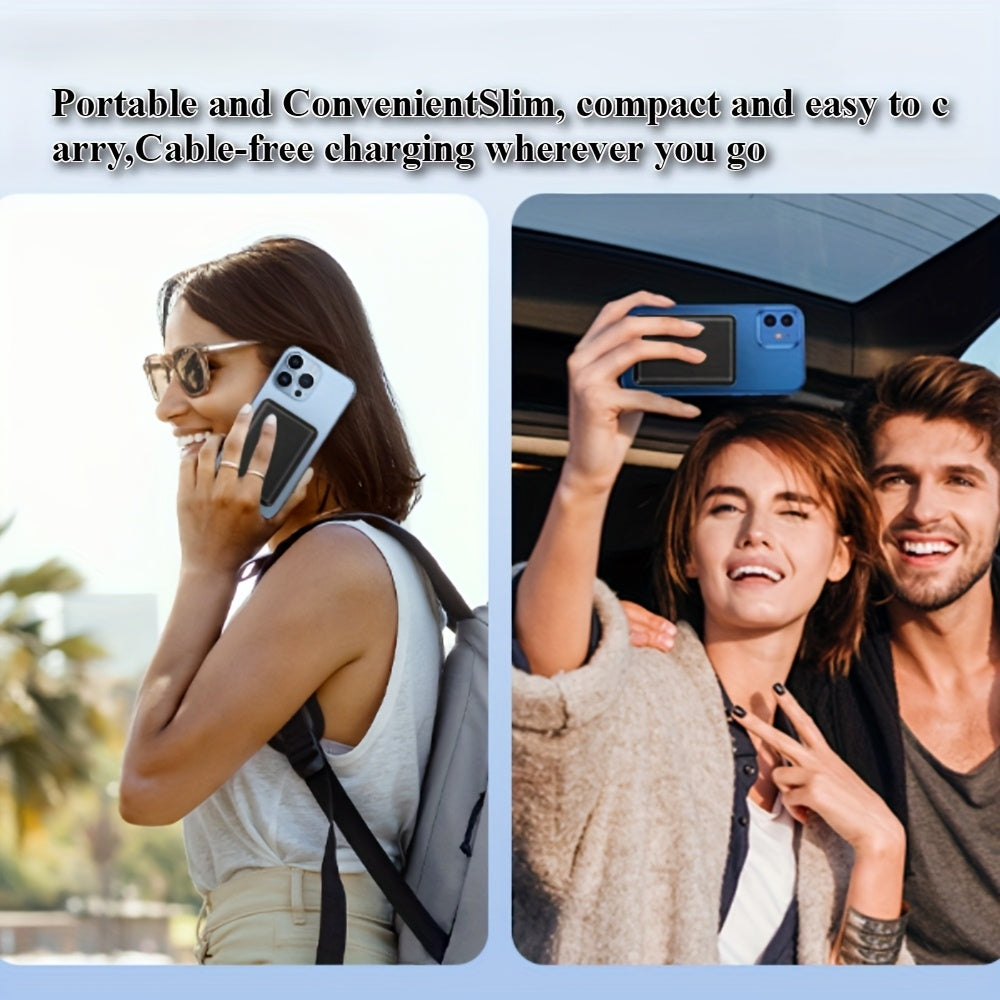 [Portable Wireless Charger] Mini Magnetic Wireless Portable Charger 5000Mah - 5W Wireless And 10W Wired Power Bank, USB-C In/Out, Compatible With Iphone 15/16, Android And Other Phone Additions (Local Warehouse) Compatible Devices