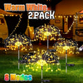 2 Packs Outdoor Solar Firework Lights - Decoration, for Pathways, Gardens, Courtyards, Parties, Weddings, Holidays, Christmas Decor, Solar Ground Lights, Lawn Lights, Halloween Decoration Lights, Ambient Lighting, -Saving Lighting