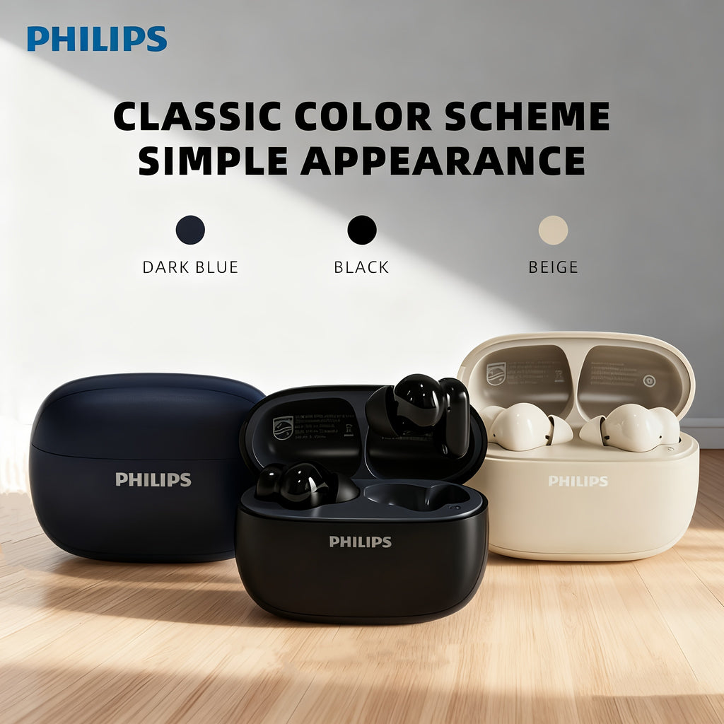 Philips TAT2569 Wireless Headphones with Touch Control & Charging - Noise Cancelling, Fast Charging, 5H Playtime, Battery, USB-C Charging, Compatible with for IOS & for Android