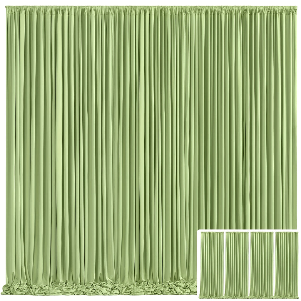 4pcs Elegant Backdrop Curtains - Soft & Smooth, Non-Transparent | Photo Backdrop & Party Decor for Weddings, Birthdays, Christenings