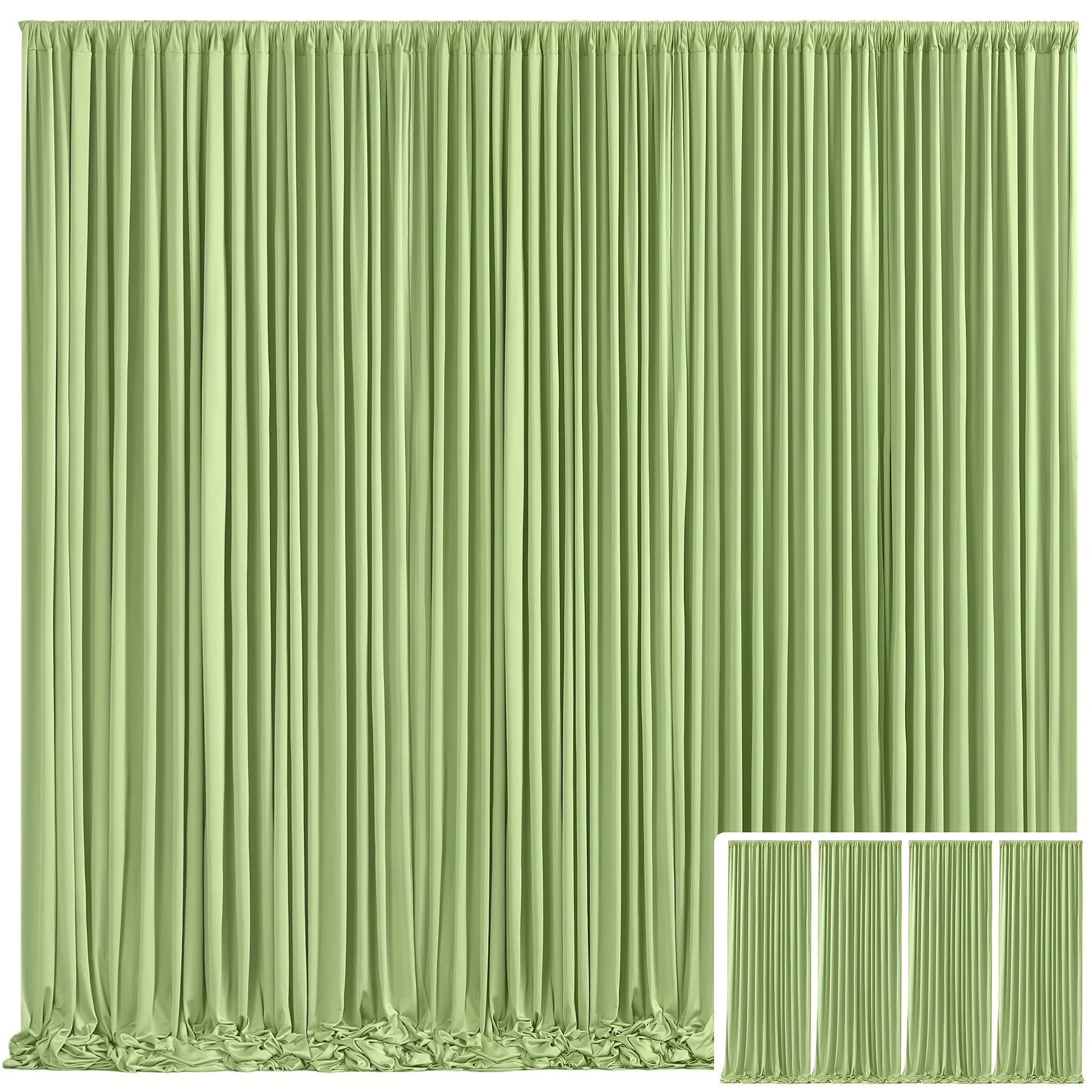 4pcs Elegant Backdrop Curtains - Soft & Smooth, Non-Transparent | Photo Backdrop & Party Decor for Weddings, Birthdays, Christenings