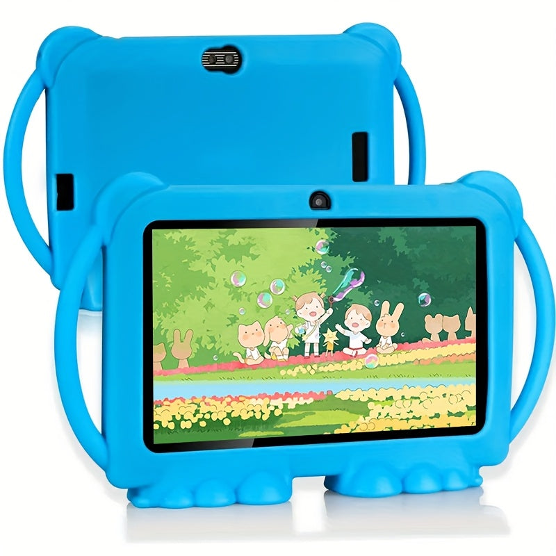 [Christmas Gift] ITMEIPC 7-inch Android 14 Tablet with Protective Case | 4GB RAM, 32GB ROM, Mali T820 MP1 Quad-Core Processor, HD IPS Display, Parental Mode, Dual Camera, Shockproof Case, Supports USB OTG, Wi-Fi 6, Blue/Pink - Perfect Christmas Gift for S