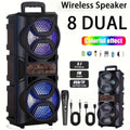 1200W Polk-Level Sound Portable PA Bluetooth Speaker with LED Lights, Wired Microphone Included, Rechargeable Wireless Speaker, Support AUX, USB, FM for Party, Outdoor & Holiday Gift