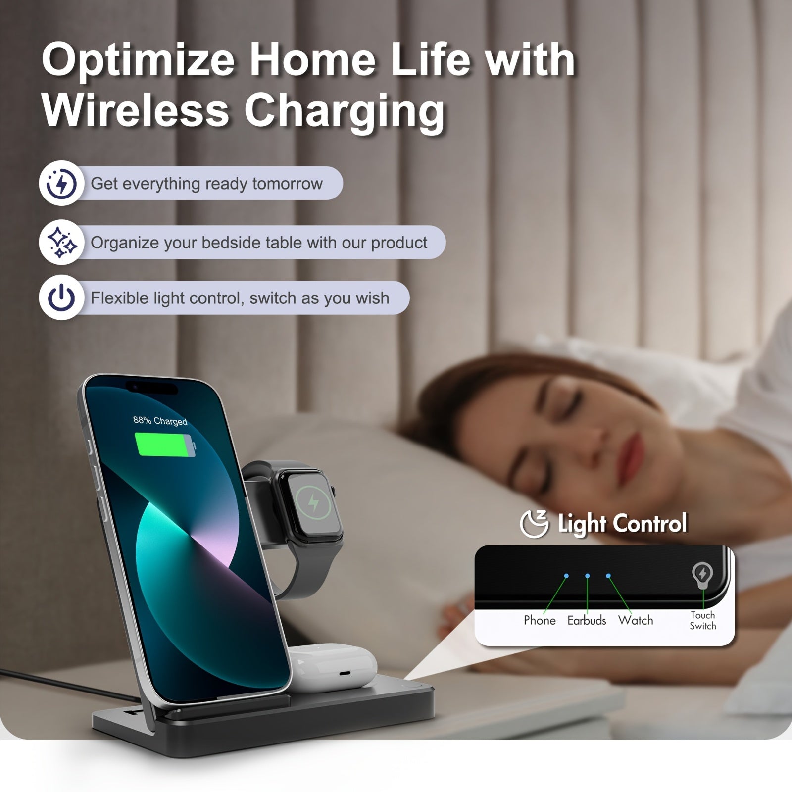 Wireless Charging Station 3 in 1 Standard 15W for Mag-Safe Fast Wireless Charger Stand, for Iphone 17 16 15 14 13 12 11 X 8 Pro Max/Pro/Mini/Plus, for Iwatch Ultra 10/9/8 7/6/5/4/3/2 SE, for Airpods 4/3/2/Pro/Pro2, Halloween/Christmas/Birthday Gift