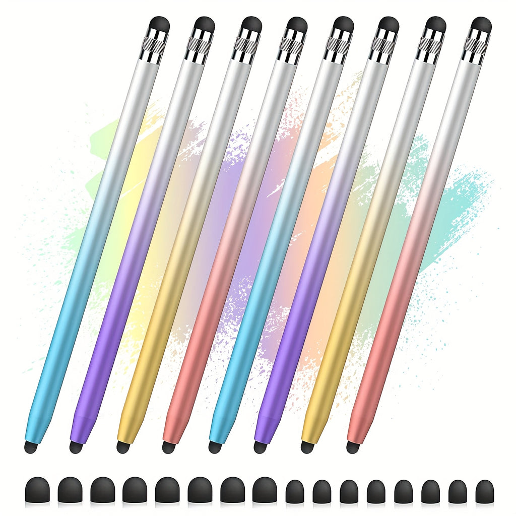 [Universal Stylus Pen] 10pcs 2-in-1 Universal Stylus Pen | for iPad, iPhone, Android, Samsung Galaxy, Tablets, Laptops, Chromebooks - Includes 10 Styluses & 20 Tips, All Touch Screens, Students, Back-to-School Gift