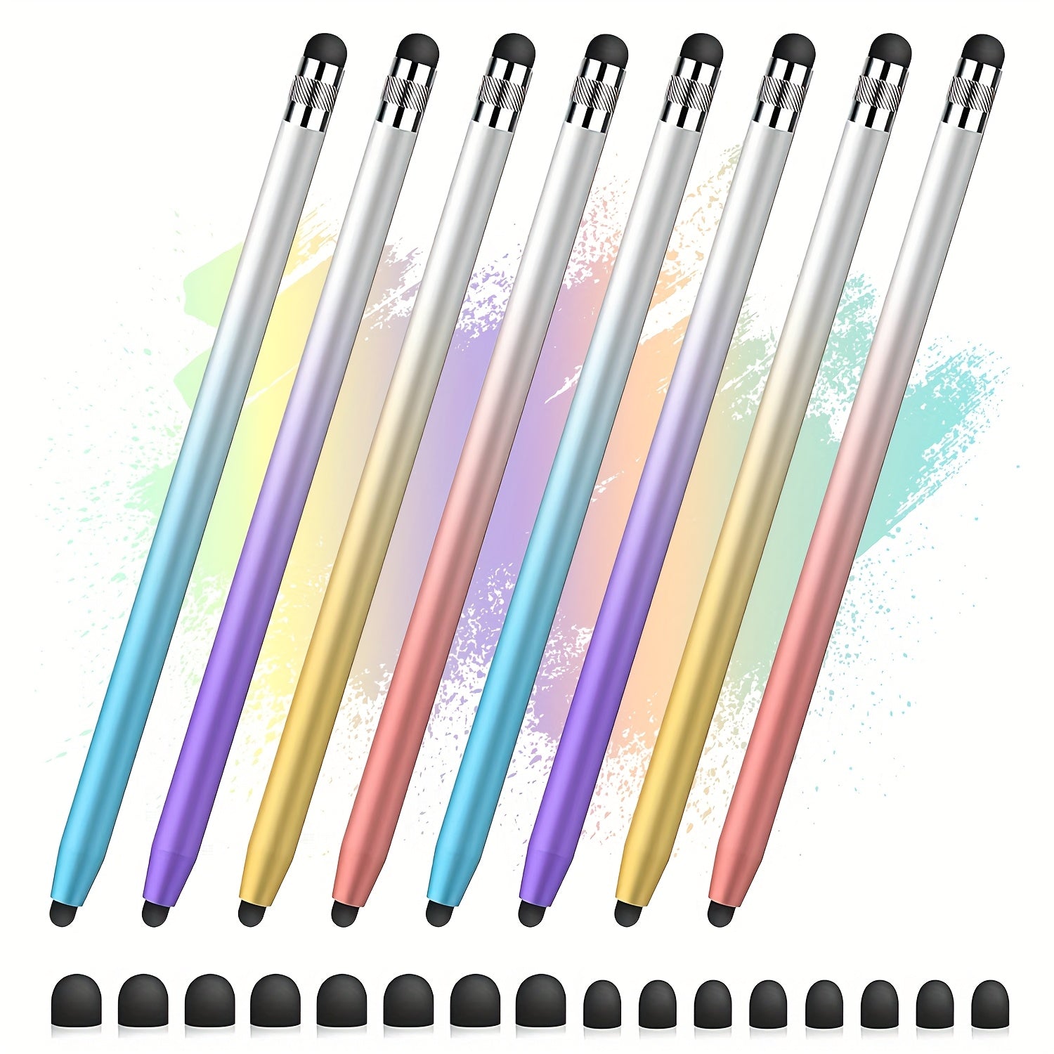 [Universal Stylus Pen] 10pcs 2-in-1 Universal Stylus Pen | for iPad, iPhone, Android, Samsung Galaxy, Tablets, Laptops, Chromebooks - Includes 10 Styluses & 20 Tips, All Touch Screens, Students, Back-to-School Gift