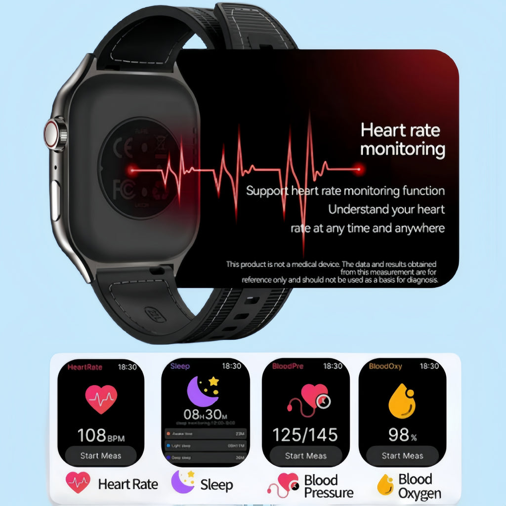 Valentine's Day Gift - Unisex Curved Screen Smartwatch, Supports Wireless Calling and Bluetooth 5.2 - High Quality, 1.96-inch HD Display, 360° Panoramic View, Rechargeable Battery, Fitness Tracking, Outdoor Sports, Fashionable Smartwatch
