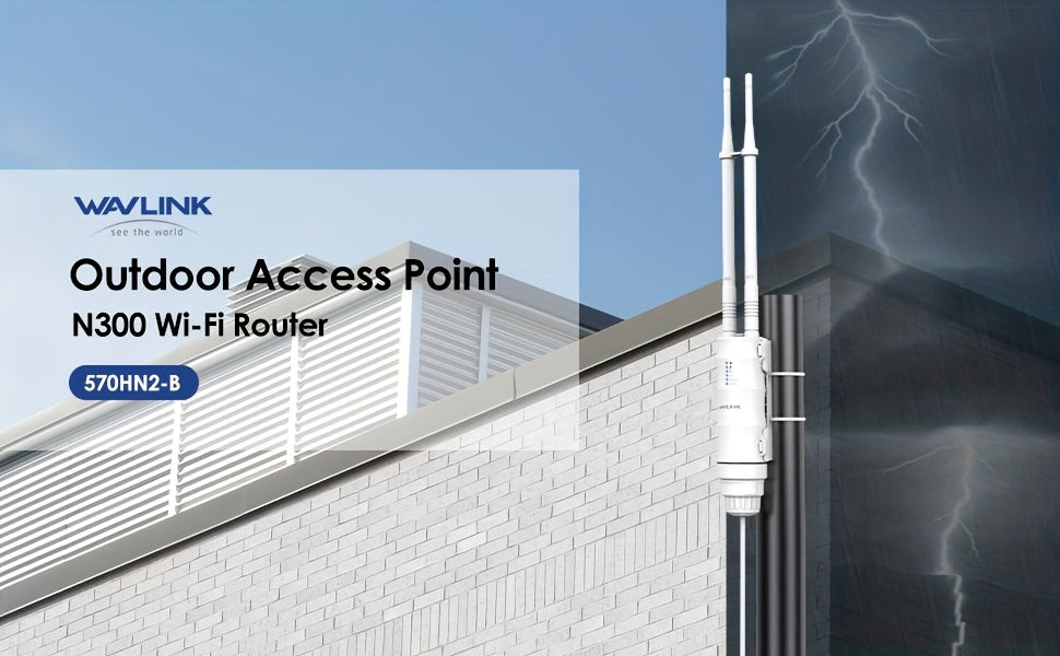 WAVLINK N300 Wireless Access Point With PoE Powered, WAN/LAN Port, Wi - Fi Extender Long Range With AP/Router/Repeater Modes, 2x7 DBi Directional Antennas