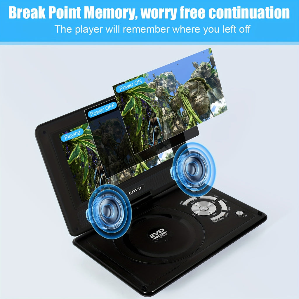 [Portable DVD Player] A Portable DVD Player with a 9-Inch Screen, Screen Resolution of 720 X 560, Rechargeable Playback, Suitable for The Elderly, Children, Traveling, Multiple Formats, No Regional Restrictions