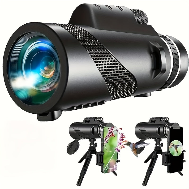 10x42 Monocular Telescope HD | Portable Handheld with Phone Adapter - FMC Lens for Bird Watching, Wildlife, Hiking, Camping, Concerts & Sports | Ideal Christmas Gift, Stocking Stuffer